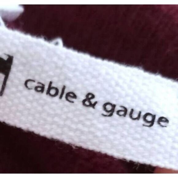 CABLE & GAUGE BURGUNDY COWL-NECK PULLOVER W/POUCH POCKET SZ.M EUC. - Picture 5 of 6